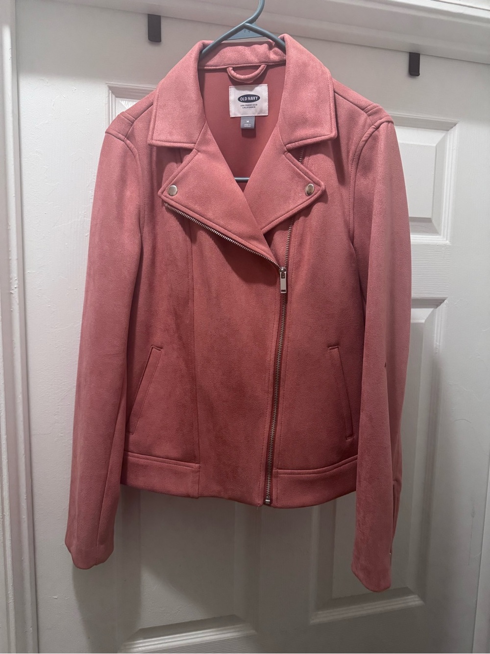 Old Navy Rose Pink Suede Moto Jacket